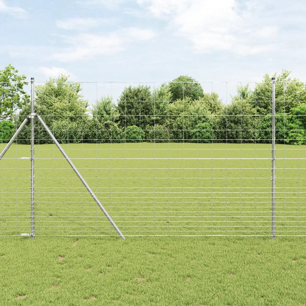 vidaXL Cerca de Campo 1.6x10 m Aço Galvanizado