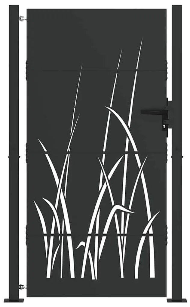 Portão de Jardim Preto 105 x 175 cm Aço com Revestimento em Pó