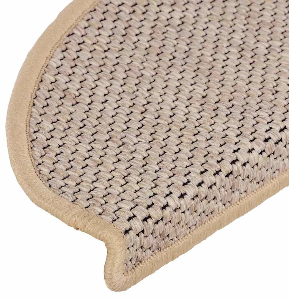 Tapetes escada adesivos aspeto sisal 30pcs 65x21x4cm bege-claro