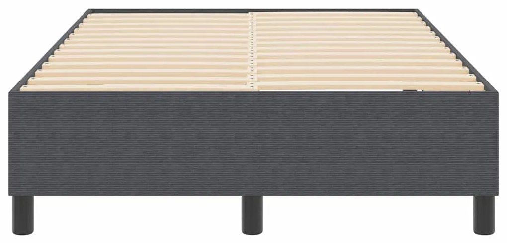 Cama Box Spring vidaXL Cinza Escuro Pequeno Duplo Tecido Corduroy