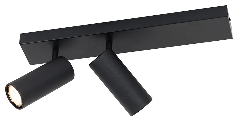 Candeeiro de teto moderno preto 2 luzes ajustáveis - Renna