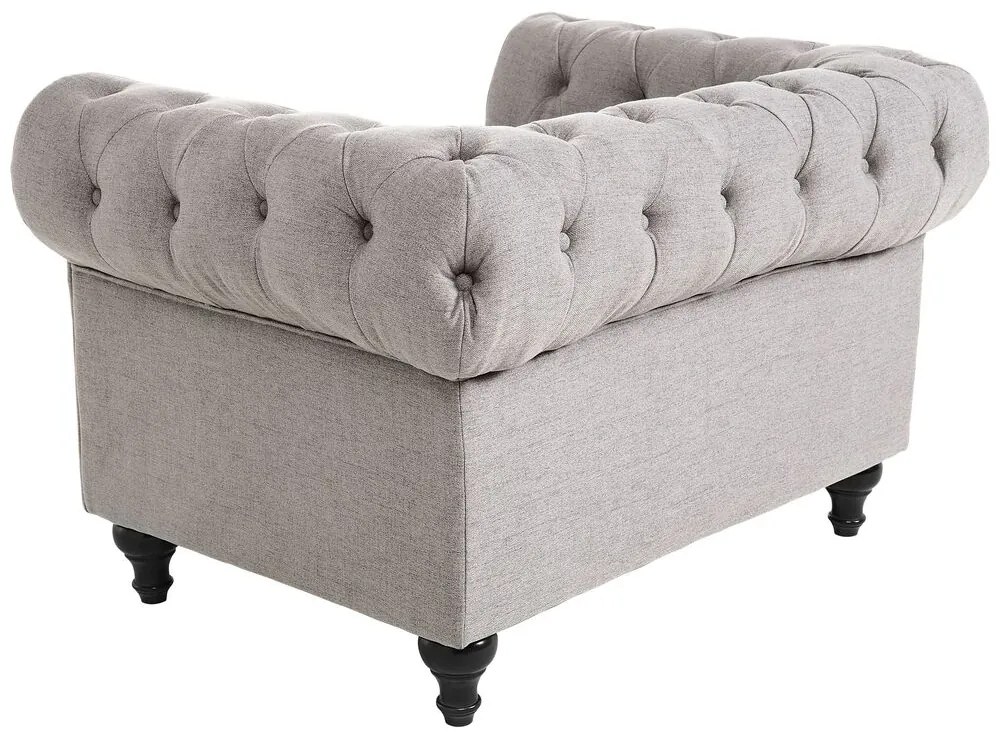 Poltrona em tecido cinzento claro CHESTERFIELD Beliani