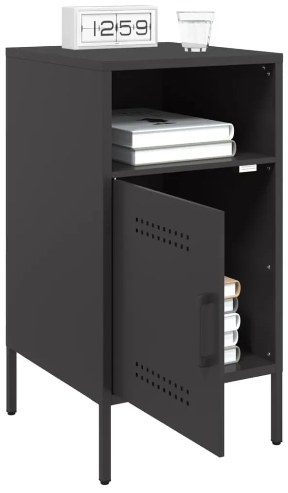 Mesa de cabeceira 36x39x68 cm aço preto