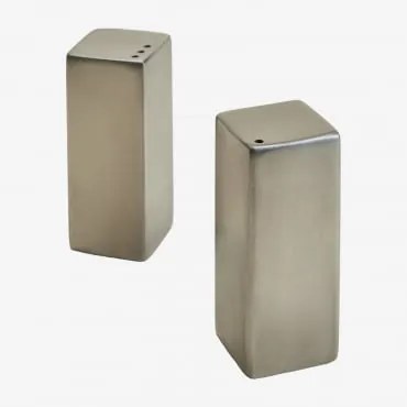 Saleiro E Pimenteiro Em Aço Inoxidável Limatoli Aço Inoxidável Escovado - Sklum