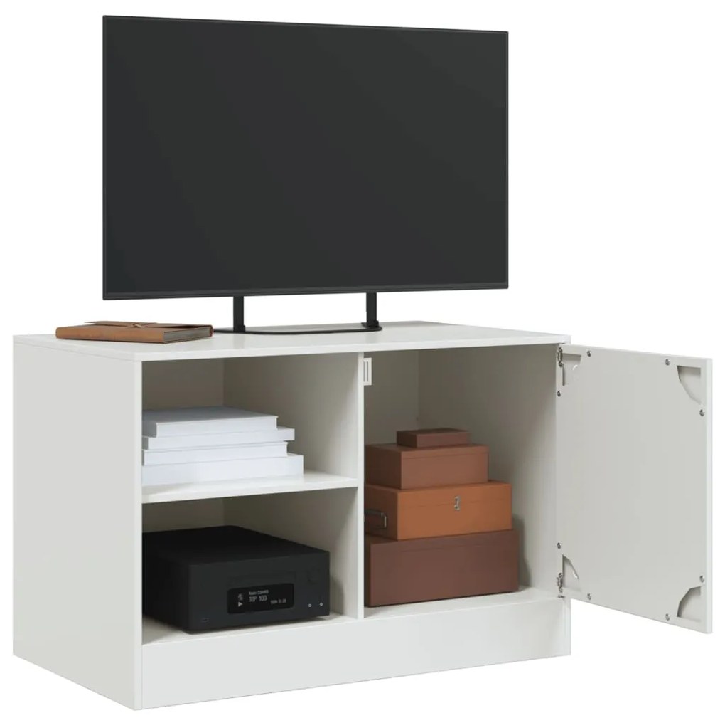 Móveis de TV 2 pcs 67x39x44 cm aço branco