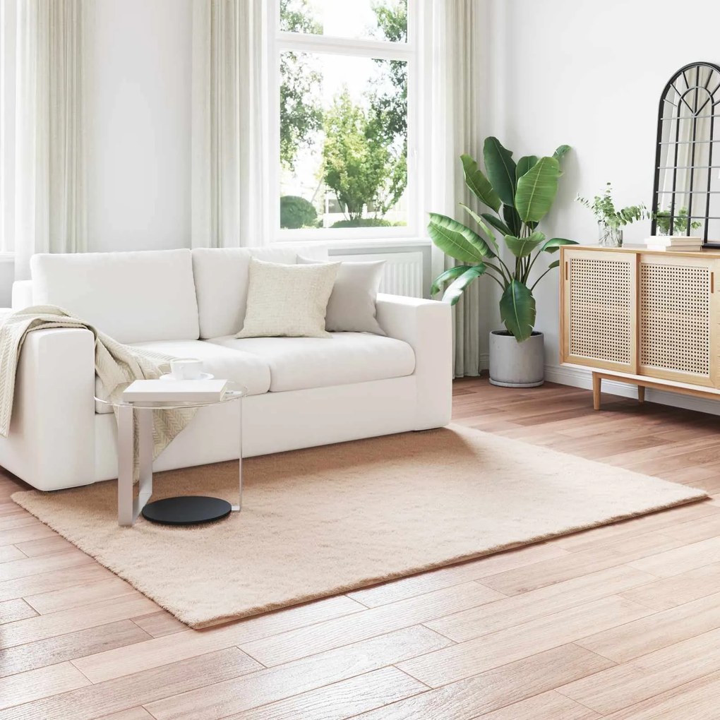 vidaXL Tapete de Pelo Sintético de Coelho Olite Cinzento-acastanhado