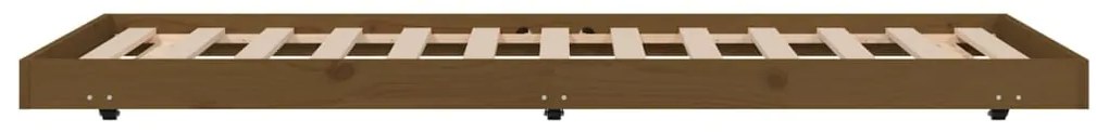 Estrutura de cama 75x190cm madeira de pinho maciça castanho mel