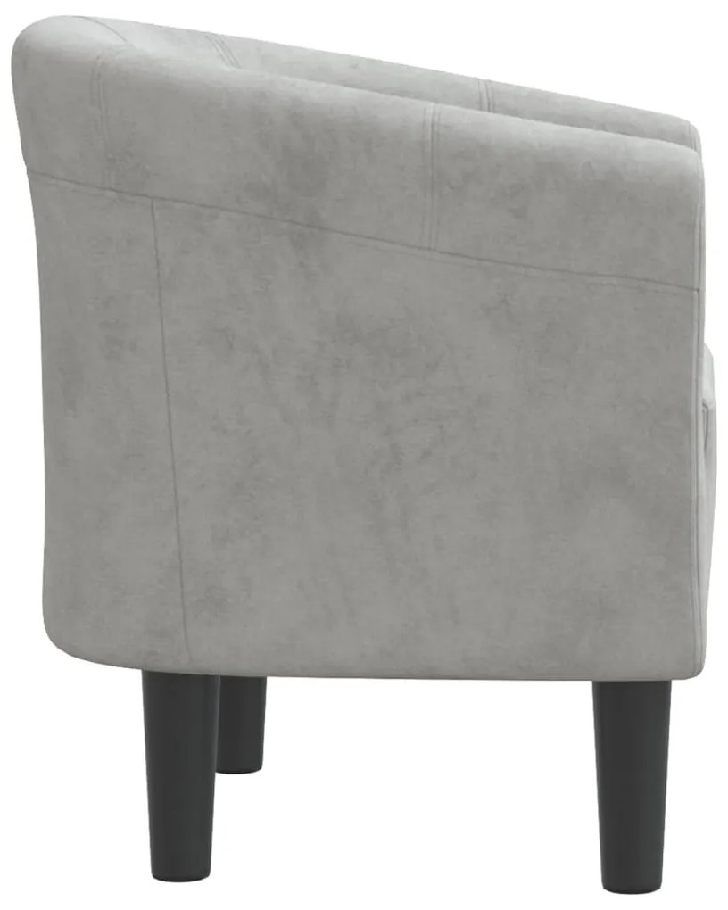 Poltrona veludo cinzento-claro