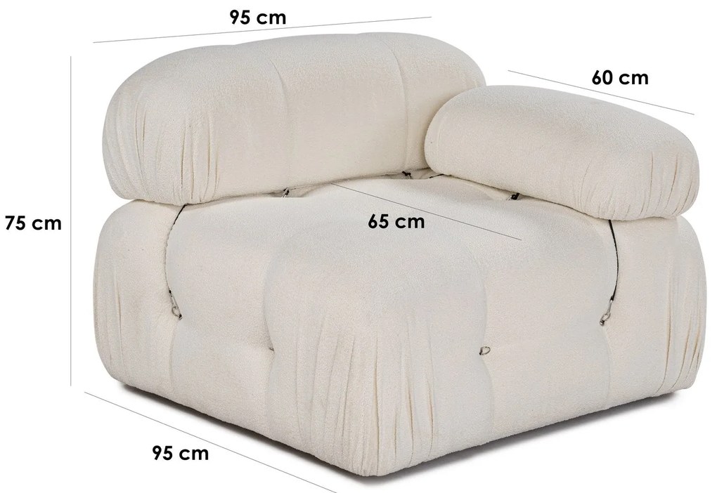 Sofá de 1 Lugar Bubble – Branco – 95x95x75 cm
