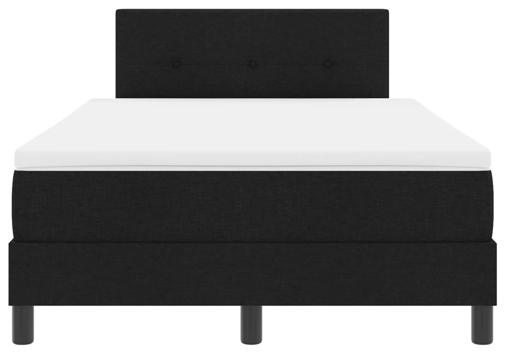 Cama Box com Colchão Preta 120x190 cm Tecido
