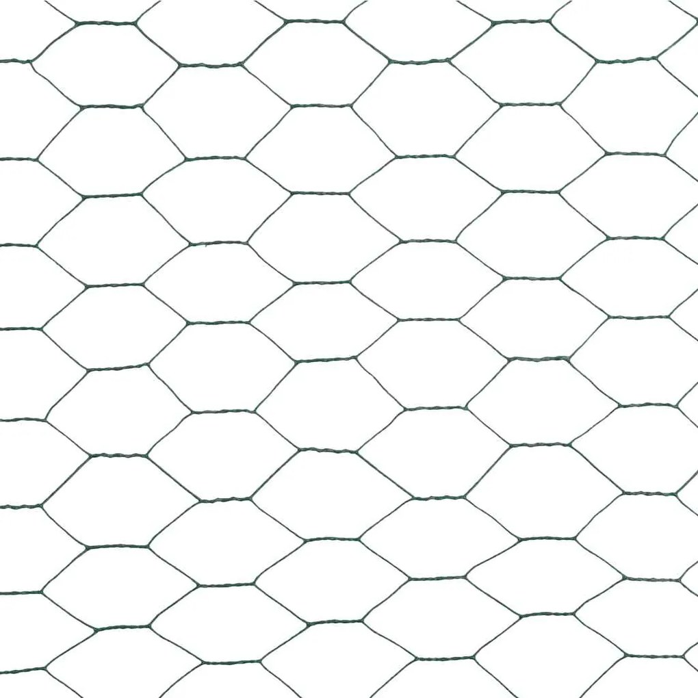 Cerca arame galinheiro 25x1,2 m aço c/ revestimento PVC verde