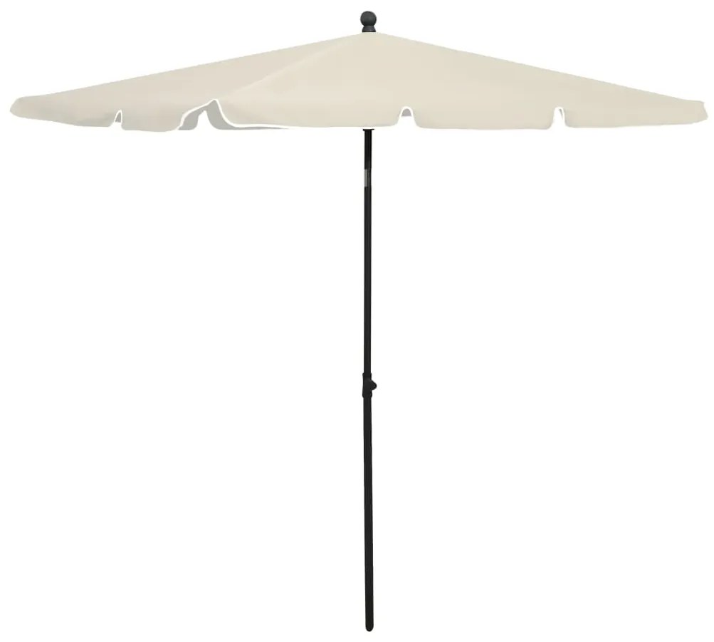 Guarda-sol de jardim com mastro 210x140 cm cor areia