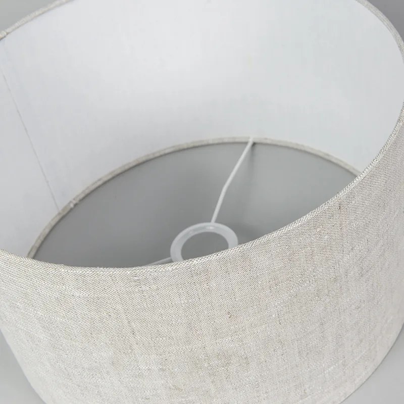 Abajur de tecido cinzento claro 35/35/20