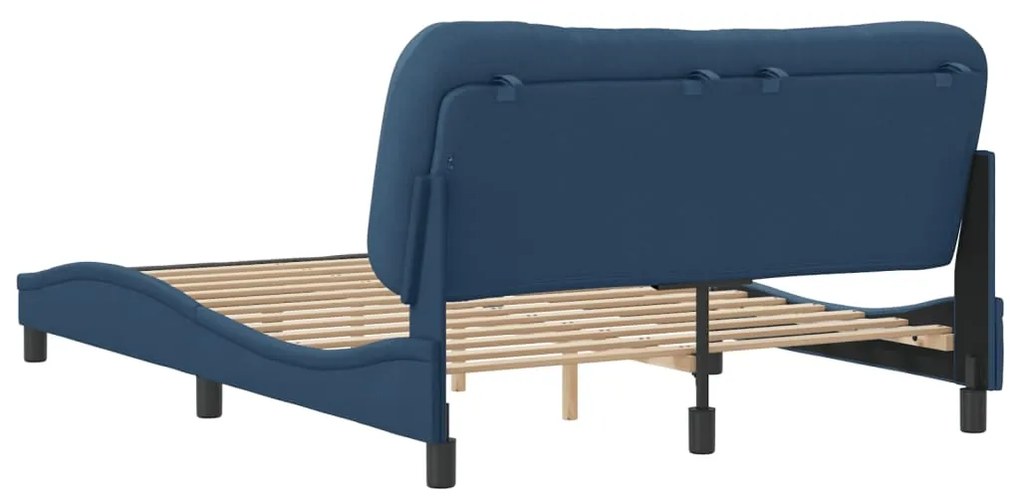 Estrutura de cama sem colchão 140x200 cm tecido azul