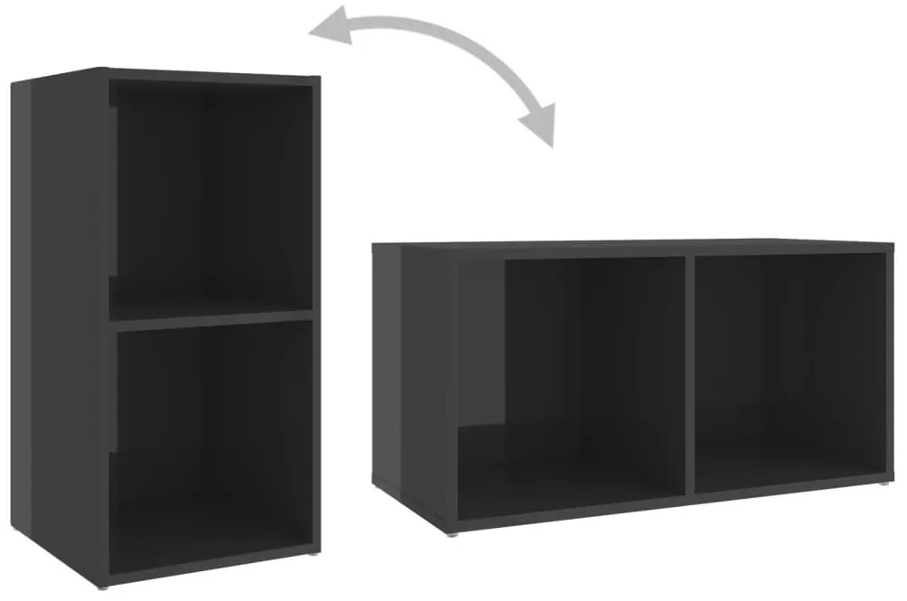 6 pcs conjunto móveis de TV derivados madeira cinza brilhante