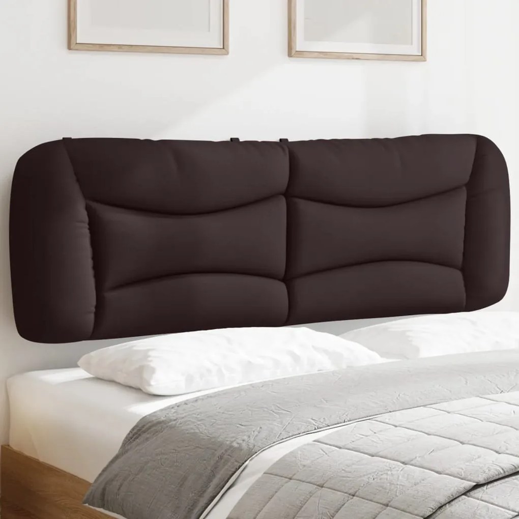 vidaXL Almofadão de cabeceira 160 cm tecido castanho-escuro
