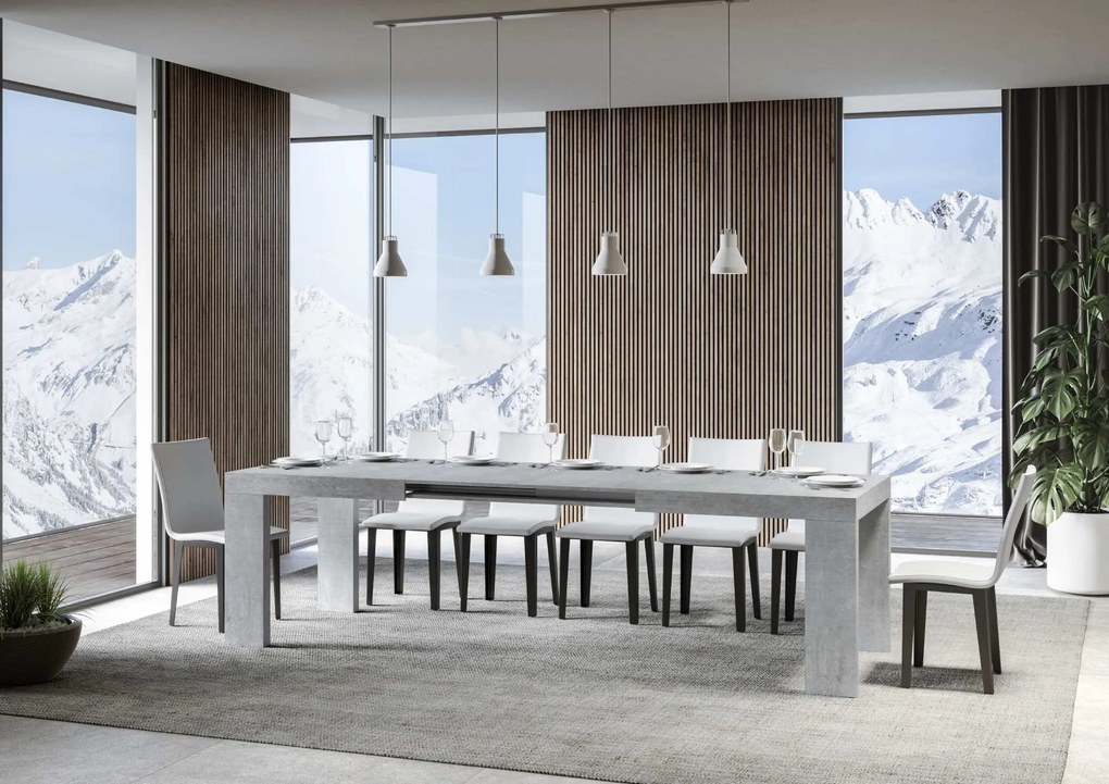 Mesa jantar sala, cozinha extensível Roxell 90x180 extensível 284 cm Cinza betão