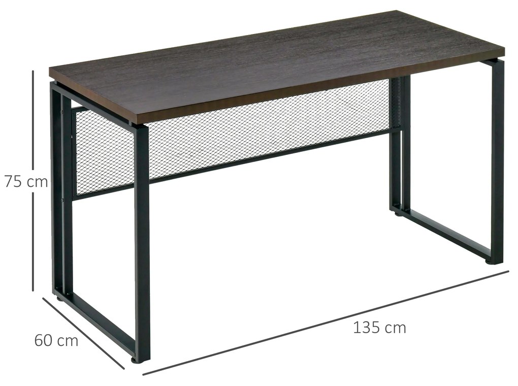 HOMCOM Secretária multifuncional estável com pés ajustáveis ​​ 135x60x75 cm Branco