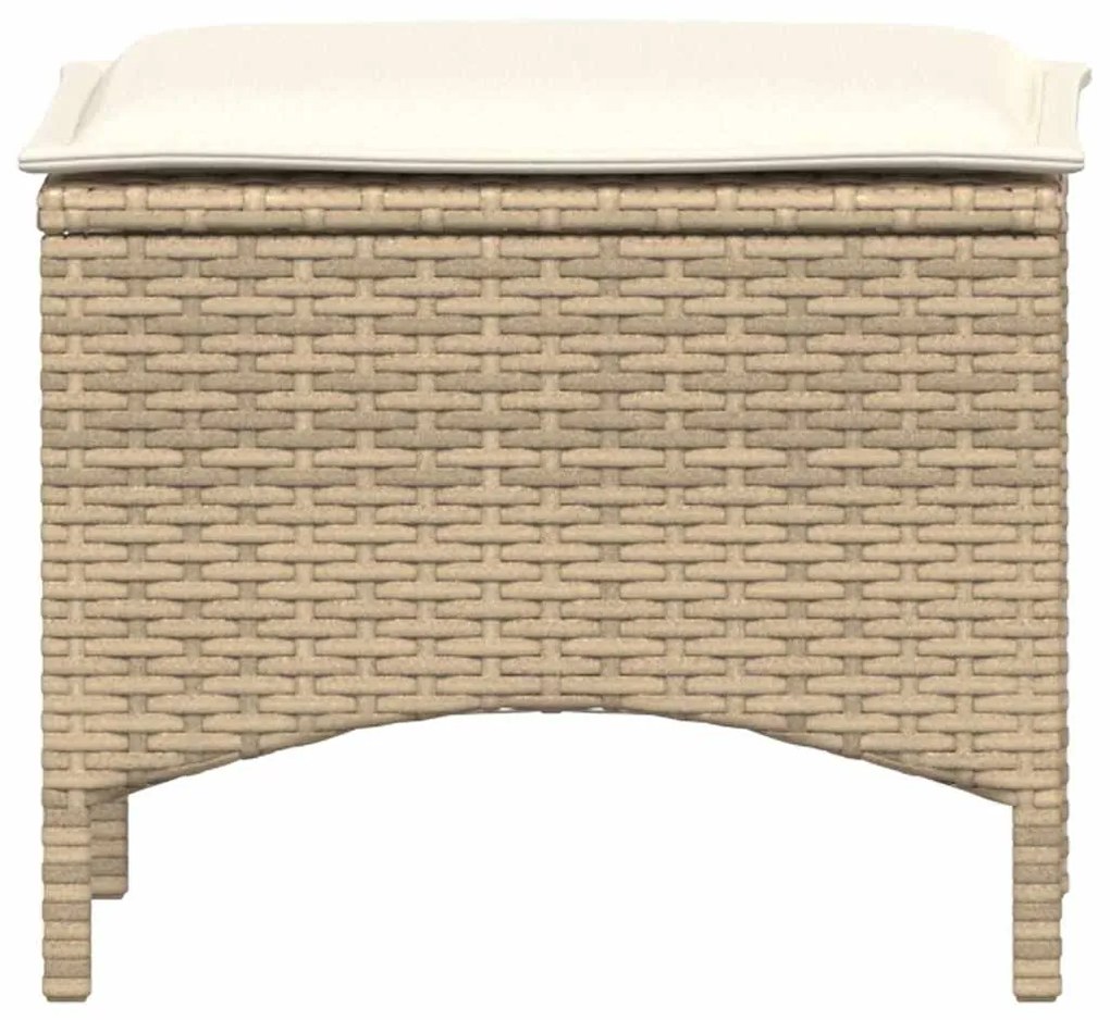 3 pcs conjunto de jantar p/ jardim com almofadões vime PE bege