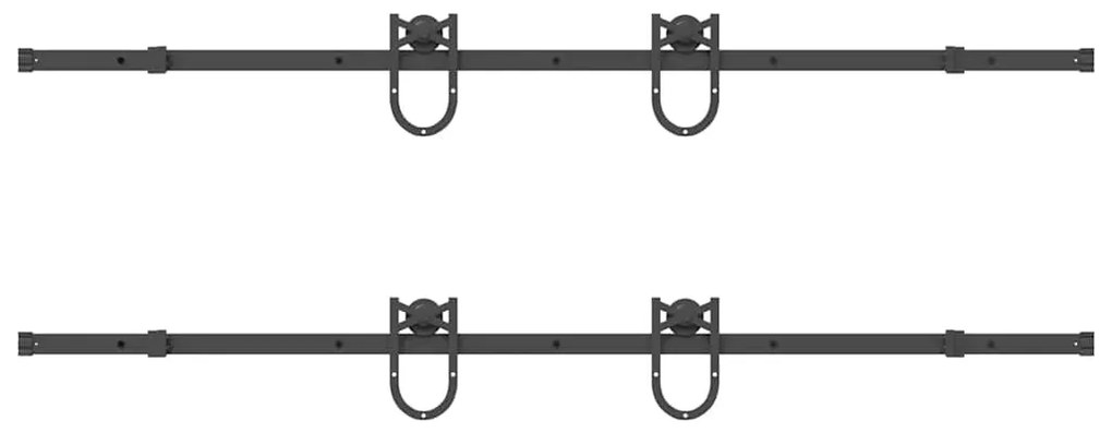 Kit de ferragens para porta deslizante 400 cm aço preto