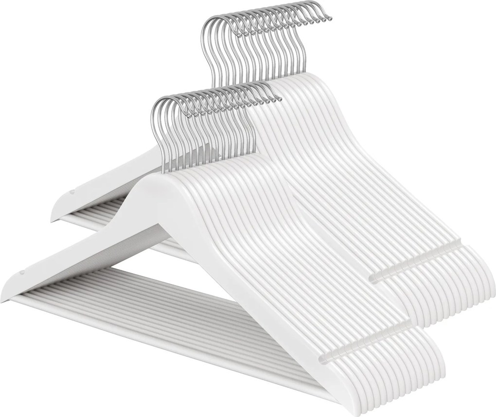 Conjunto de 30 Cabides para calças de madeira brancos