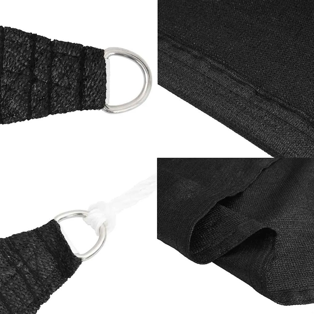Para-sol estilo vela triangular 160 g/m² 5x7x7 m PEAD preto