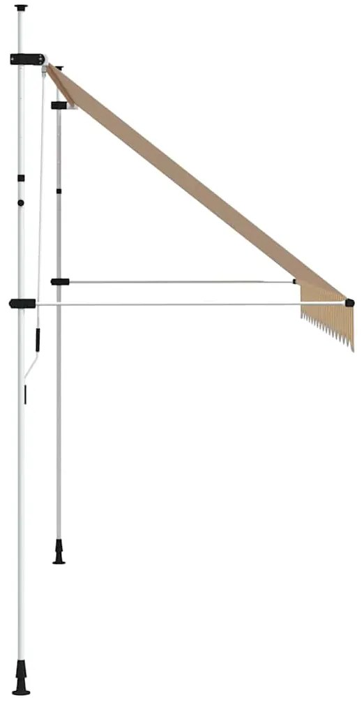 Toldo retrátil manual 350 cm riscas laranjas e brancas
