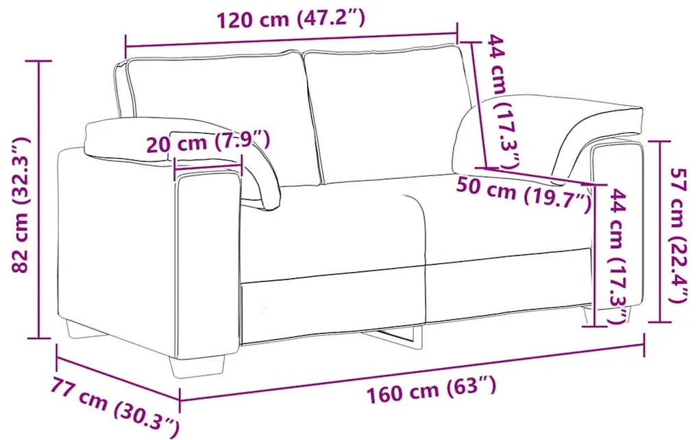 Sofá-luvas 120 cm veludo vermelho tinto