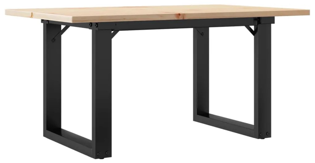 Mesa de centro estrutura em O 80x50x40 cm pinho e aço