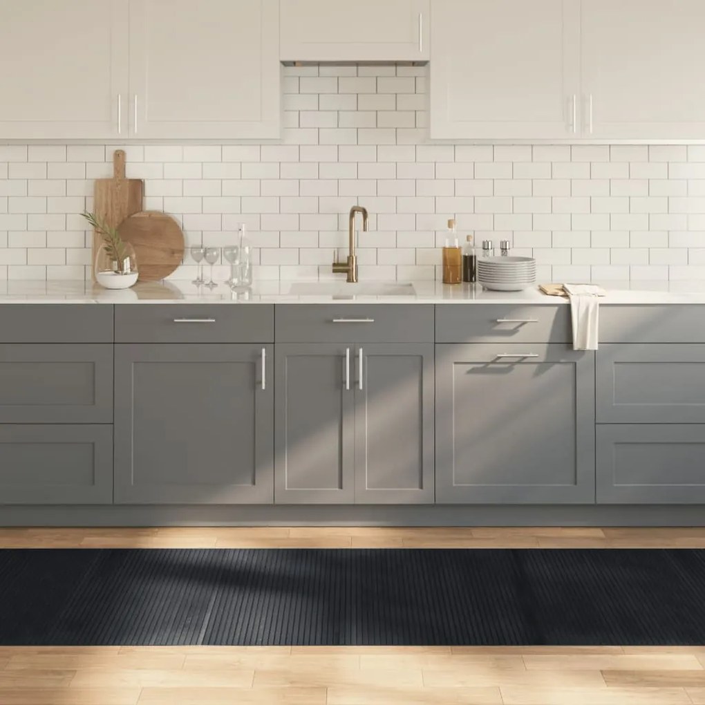 Tapete retangular 80x300 cm bambu preto