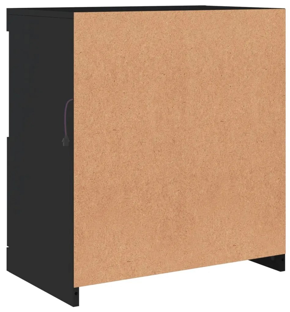 Aparador com luzes LED 60x37x67 cm preto