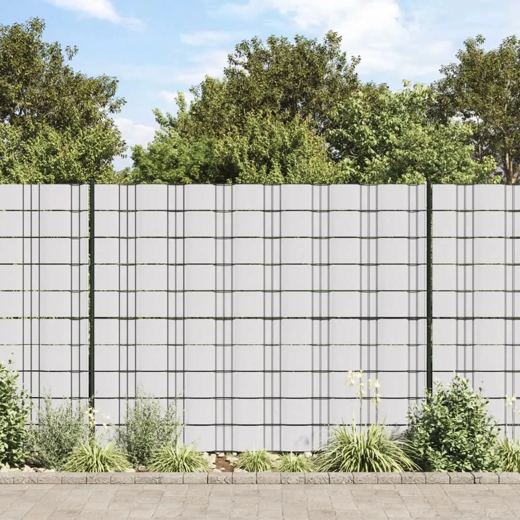 4 pcs painéis de privacidade para jardim 35x0,19 m PVC branco