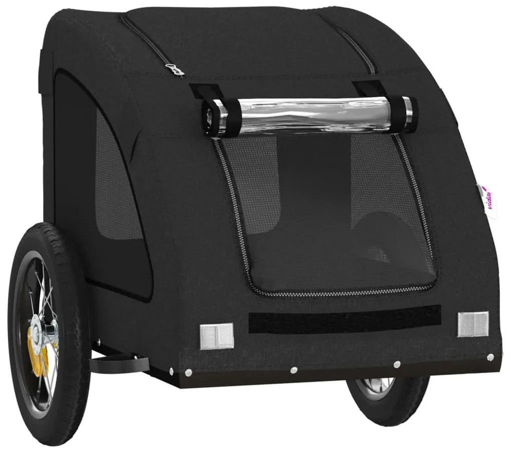 Reboque bicicleta p/ animais tecido oxford/ferro preto
