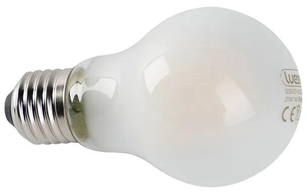 Conjunto de 5 Lâmpadas LED Filamento E27 A60 Vidro Fosco 4W 450lm 2700K