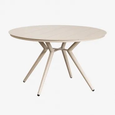 Round Aluminum Dining Table Valerie Tapioca Bege & Ø125 Cm - Sklum