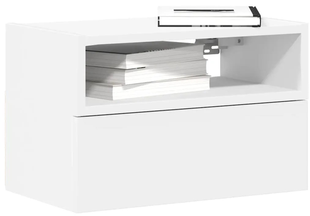 Mesa de cabeceira de parede 45x26x28,5 cm branco