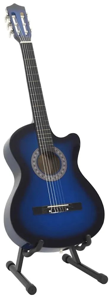 12 pcs conjunto de guitarra clássica com 6 cordas 38" azul