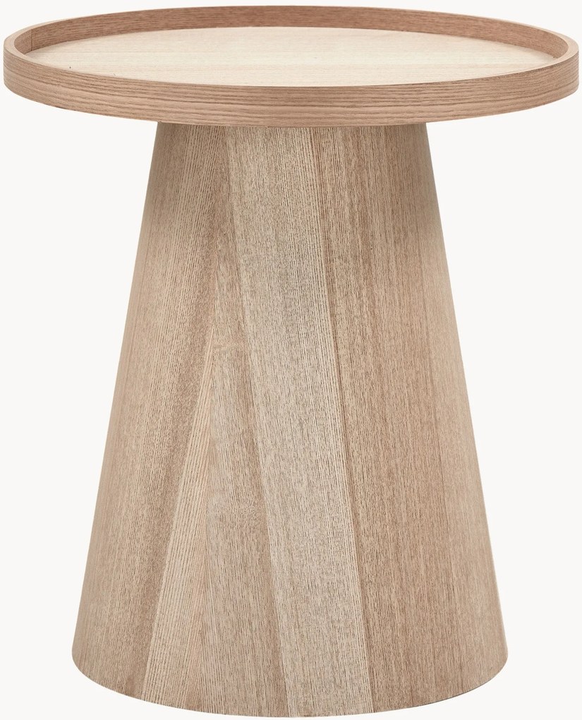 Mesa de apoio redonda com aspeto de madeira Maud