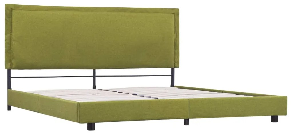 Estrutura de cama sem colchão 150x200 cm tecido verde