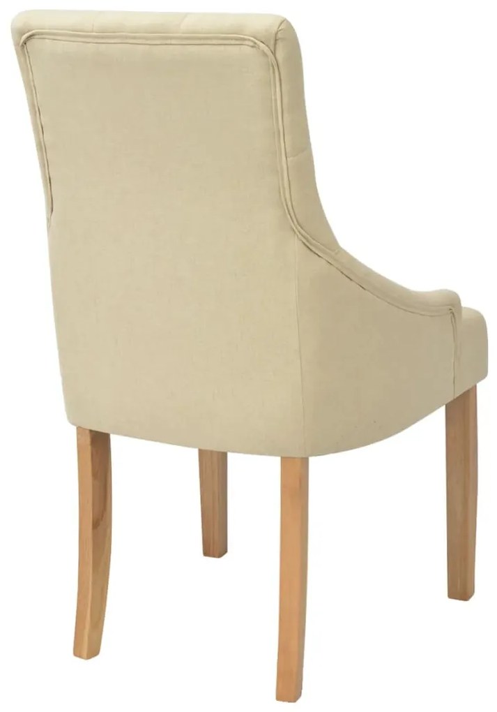 Cadeiras de jantar 4 pcs tecido creme