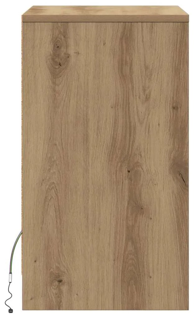 Criado-mudo LED 2 pcs carvalho artisiano 38 x 34 x 61 cm