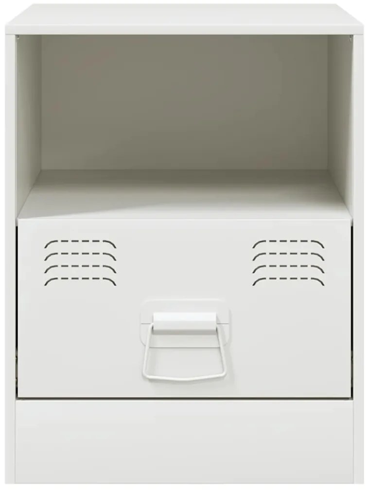 Mesas de cabeceira 2 pcs 34,5x39x44 cm aço branco