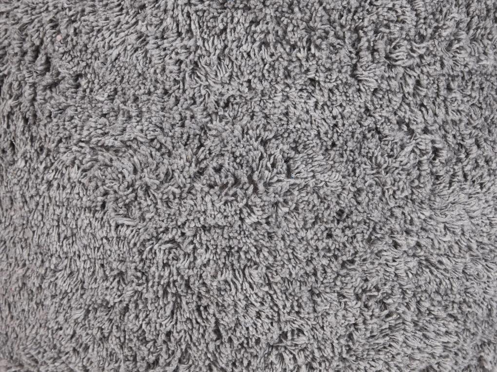 Pufe em algodão cinzento 50 x 35 cm KANDHKOT Beliani