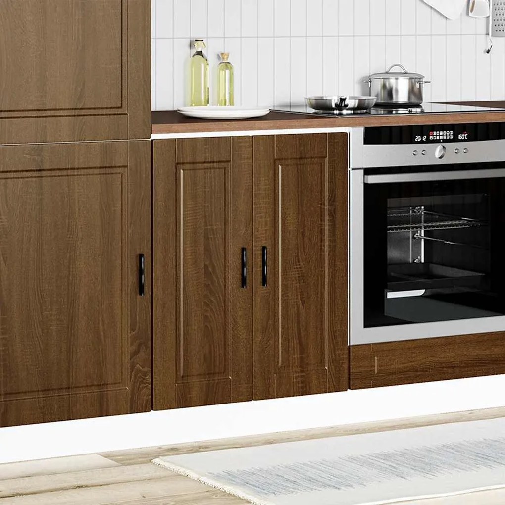 Armário base cozinha Porto derivados madeira carvalho castanho