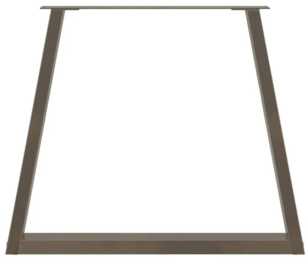 Pés para mesa de jantar em formato de V, 2 peças, aço natural, 80x(72-