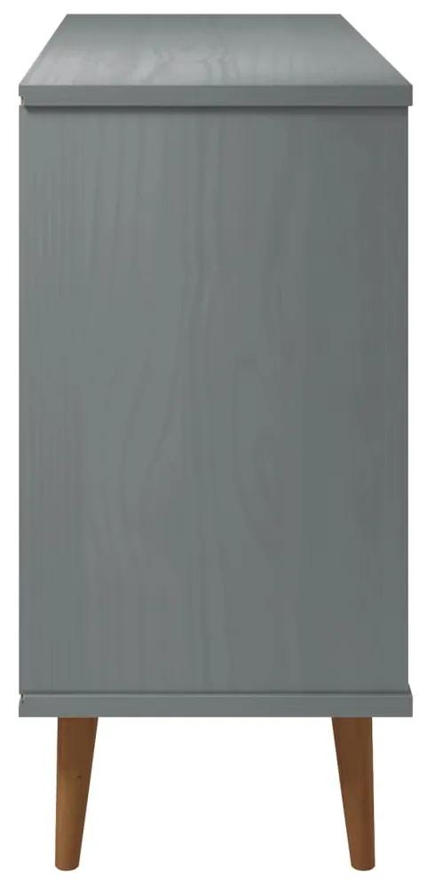 Aparador Eva em Pinho Maciço de 113 cm - Cinzento - Design Escandinavo