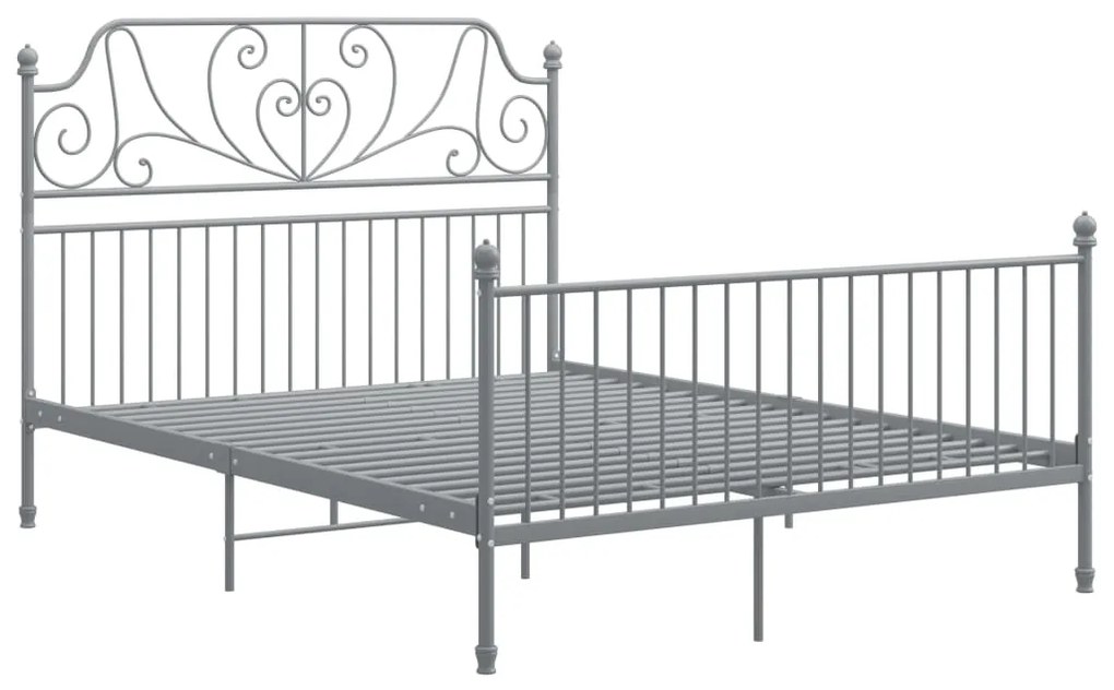 Estrutura de cama metal 160x200 cm cinzento
