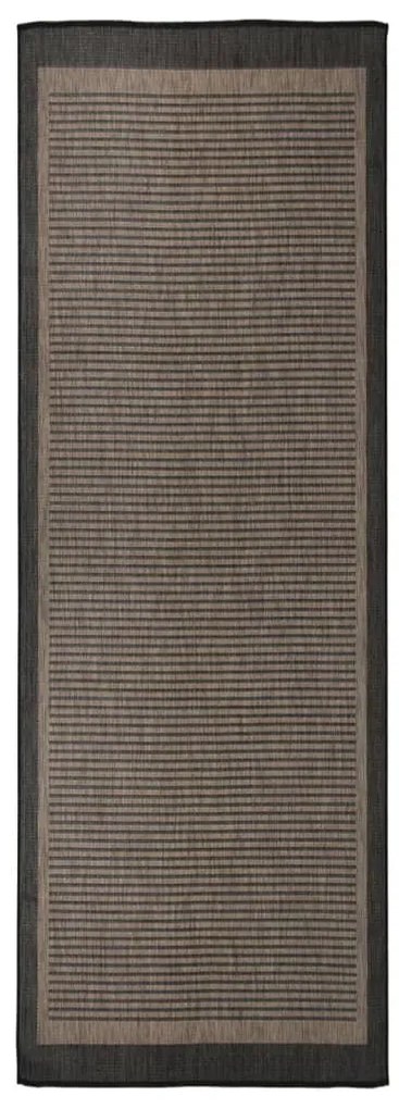 vidaXL Tapete de tecido plano para exterior 80x250 cm castanho-escuro