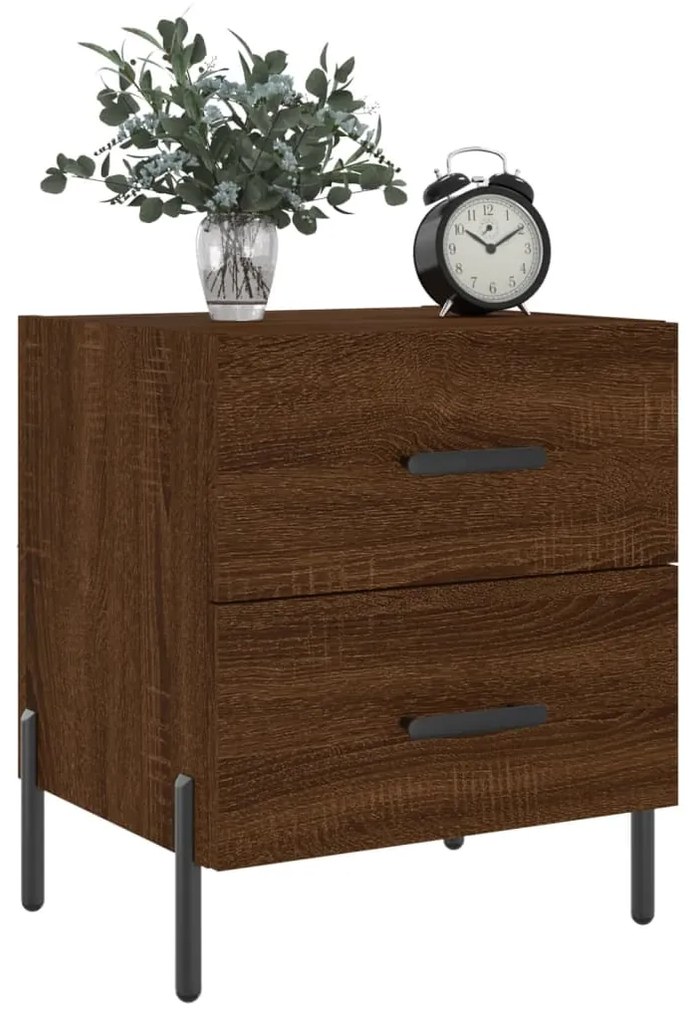 Mesa de cabeceira 2 pcs derivados de madeira carvalho castanho