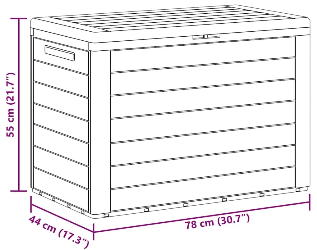 Caixa de arrumação de jardim 78x44x55 cm antracite